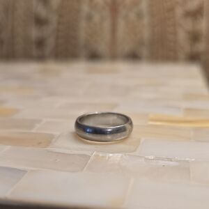 Womens Silver Band Pinky Ring, Size 4